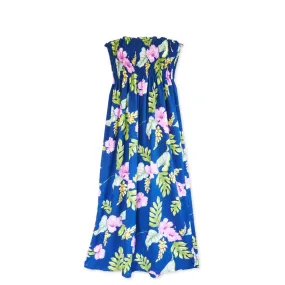Honeymoon Royal Blue Maxi Hawaiian Dress