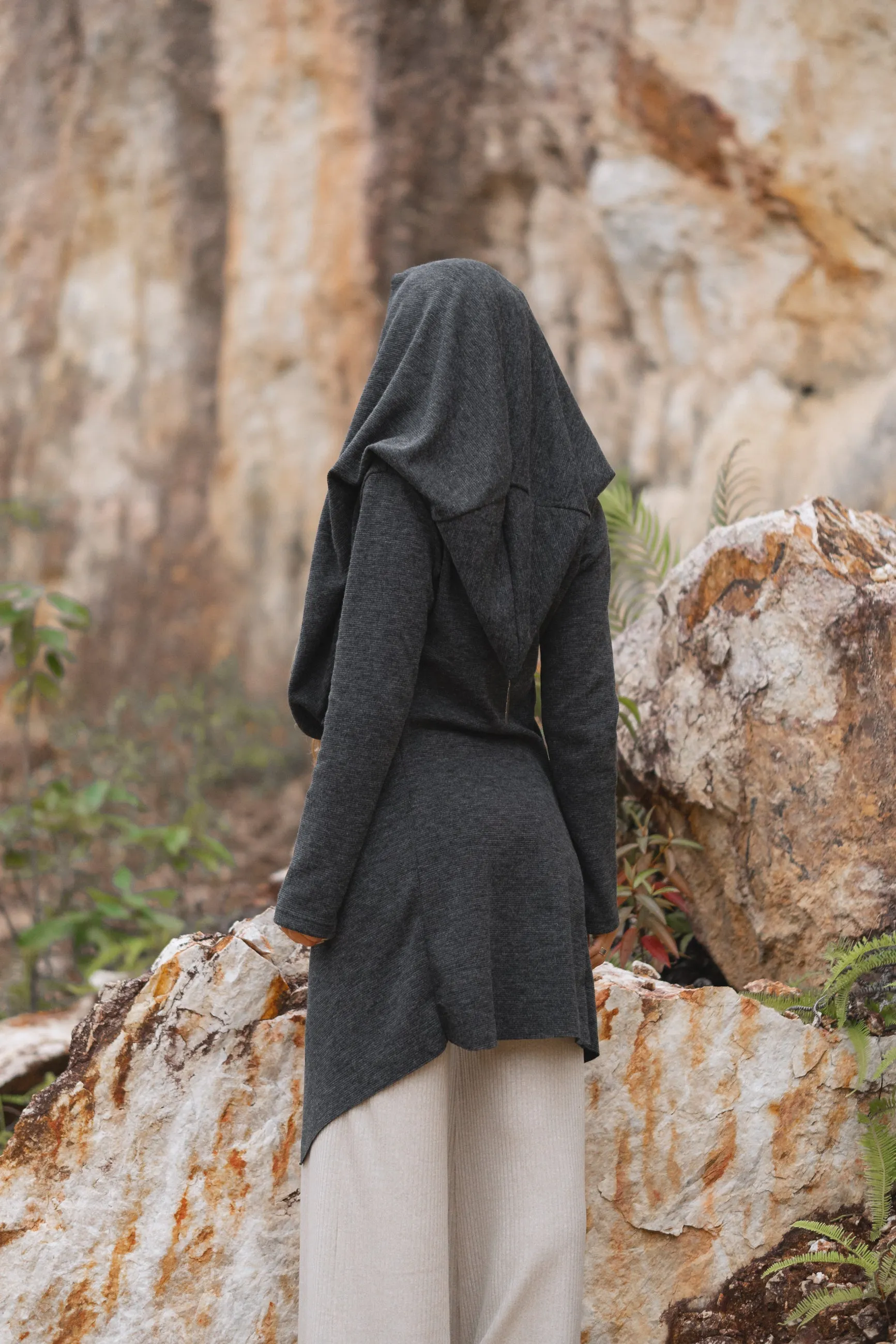Hooded Cardigan Lalima Charcoal