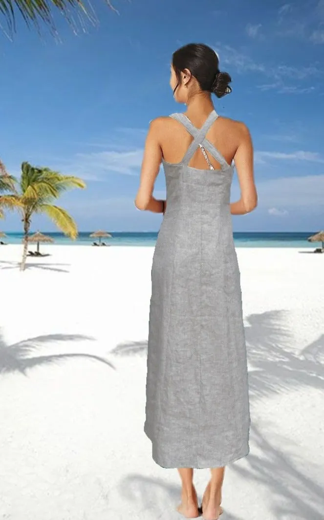 lange linnen overgooier / American jumper dress