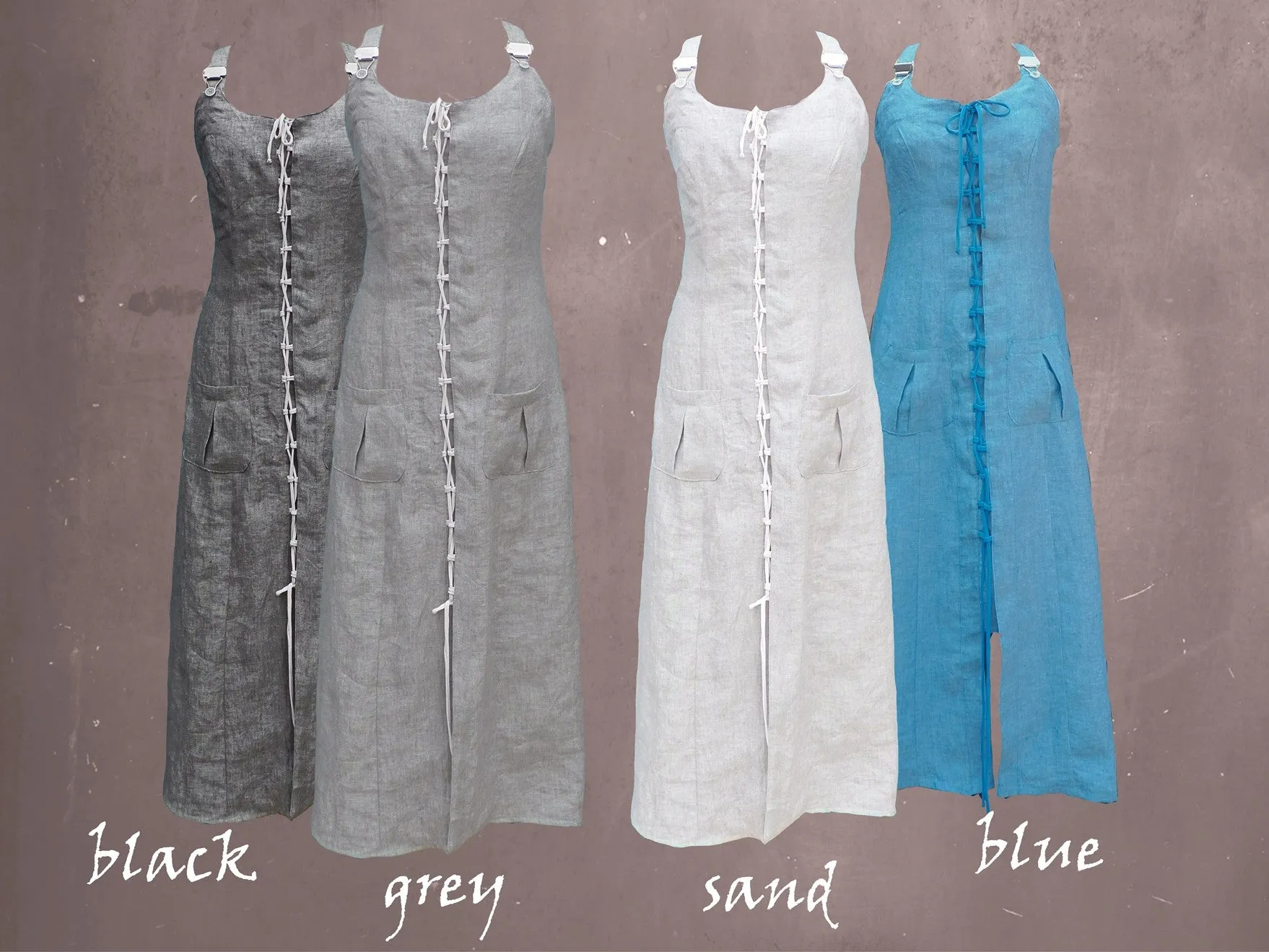 lange linnen overgooier / American jumper dress
