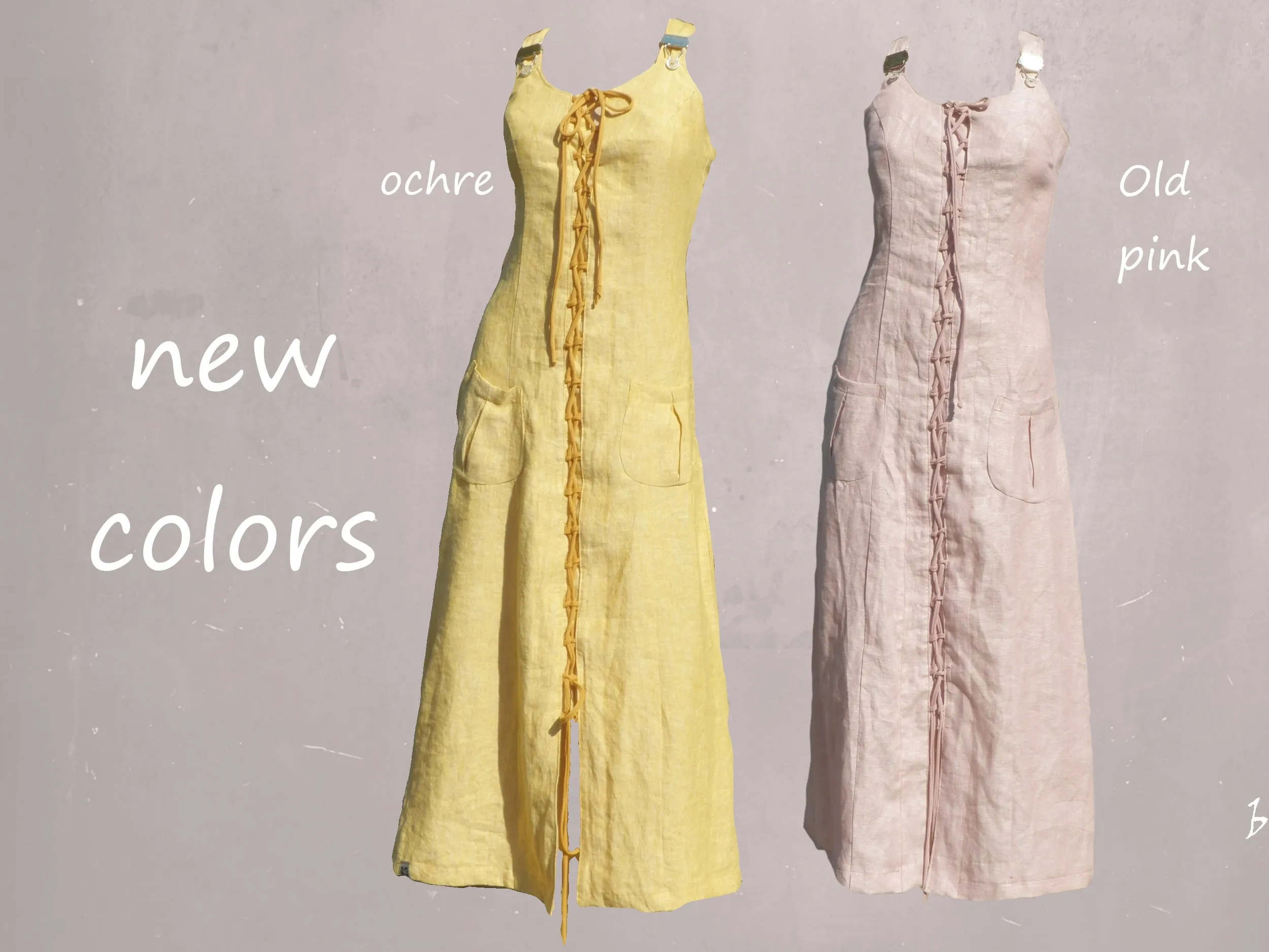 lange linnen overgooier / American jumper dress