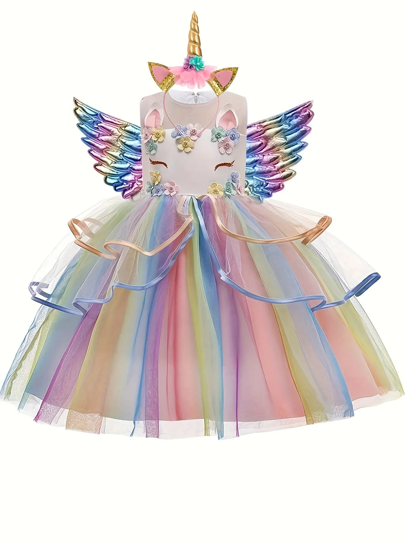 Mystical Unicorn Princess Tutu Dress - Sleeveless, Embroidery, Mesh, Party-Perfect, Performance-Ready Gift for Girls - Dreamy, Whimsical, and Enchanting