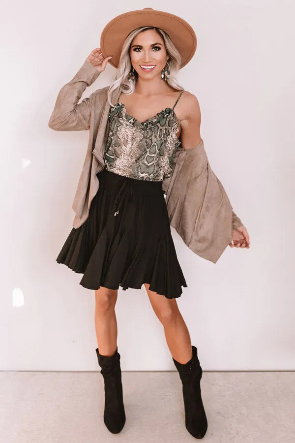 Notorious Flirt Snake Print Shift Tank in Taupe