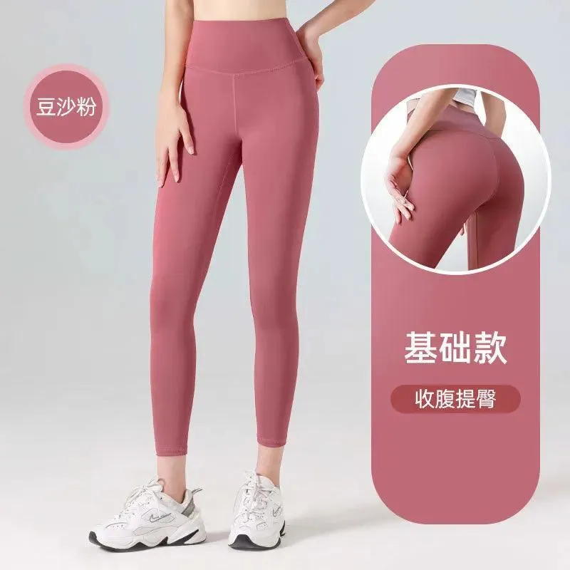 Sculpted Ribbed Yoga Leggings: Fashionable High Waist Workout Pants