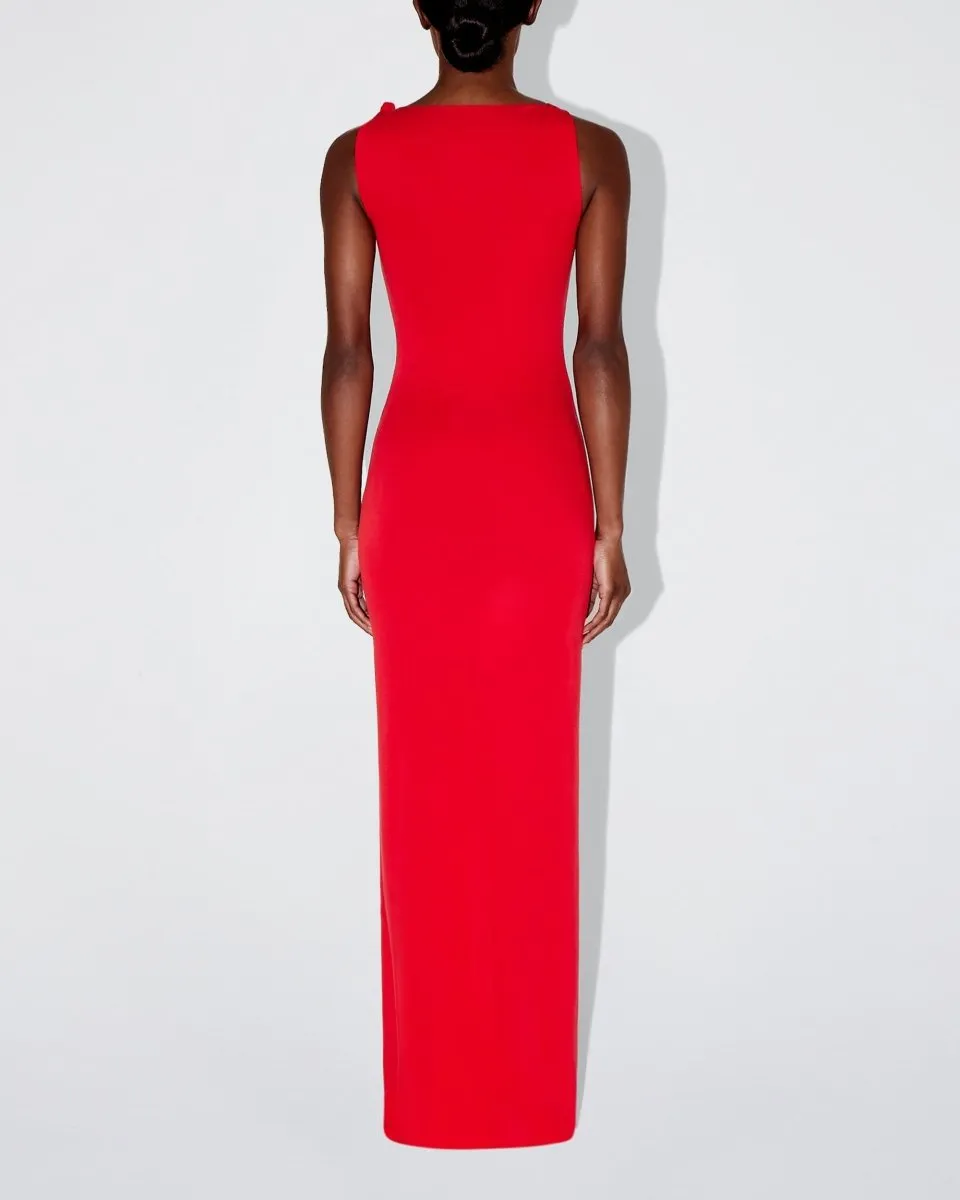 Sueded Stretch Knotted Maxi Dress | Tomato