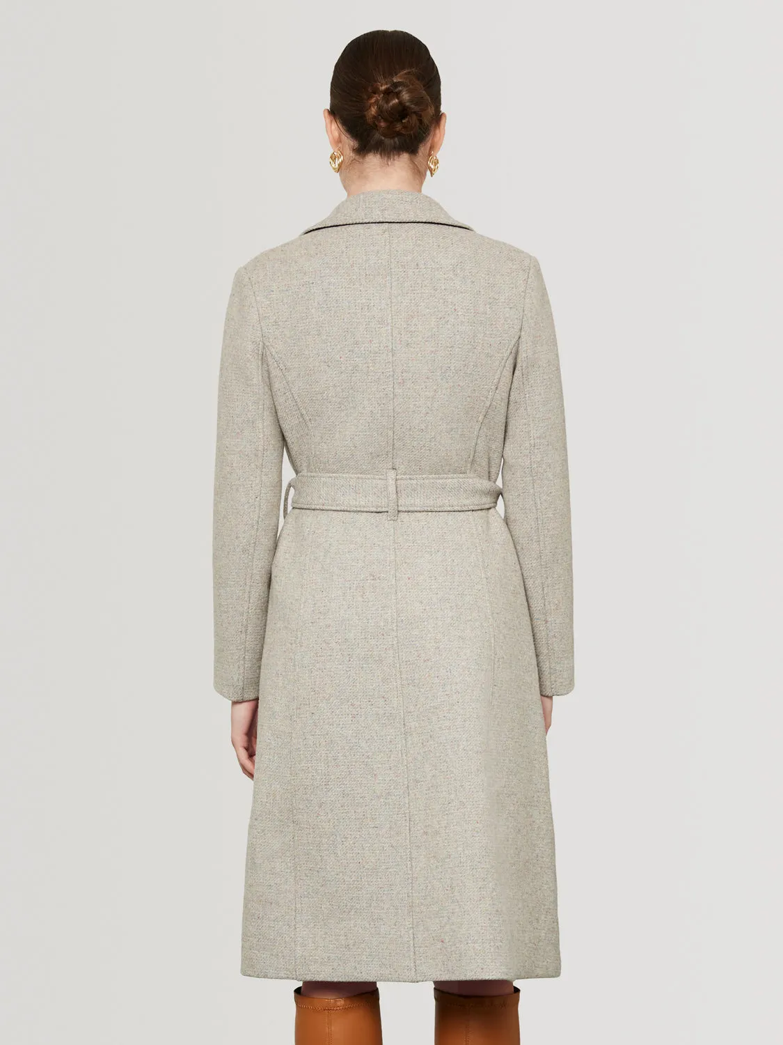Wrap Coat Grey-Pink